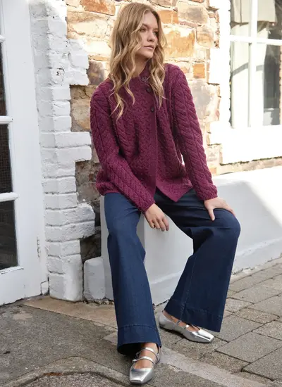 Personalized Erin Button Neck Cardigan 